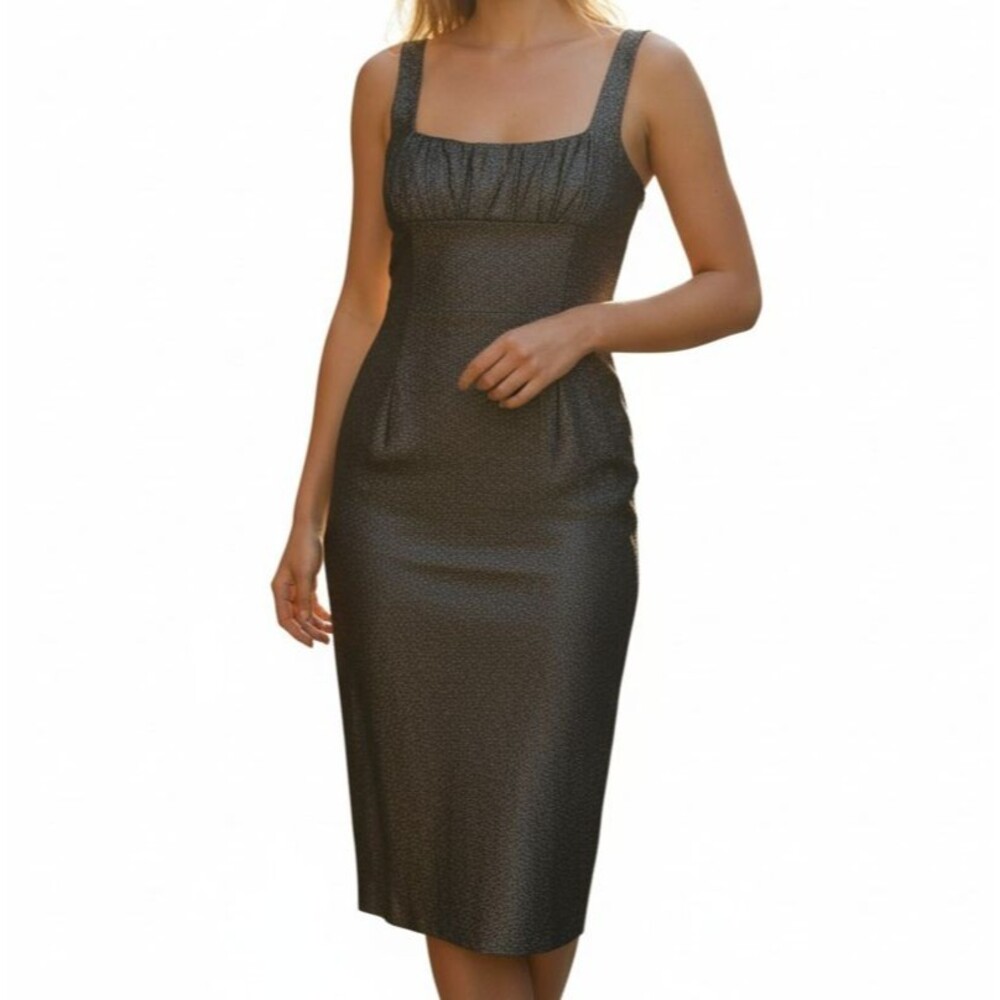 Nanette Lepore Silver Metallic Sleeveless Dress 12 Petite USA Glam Vintage